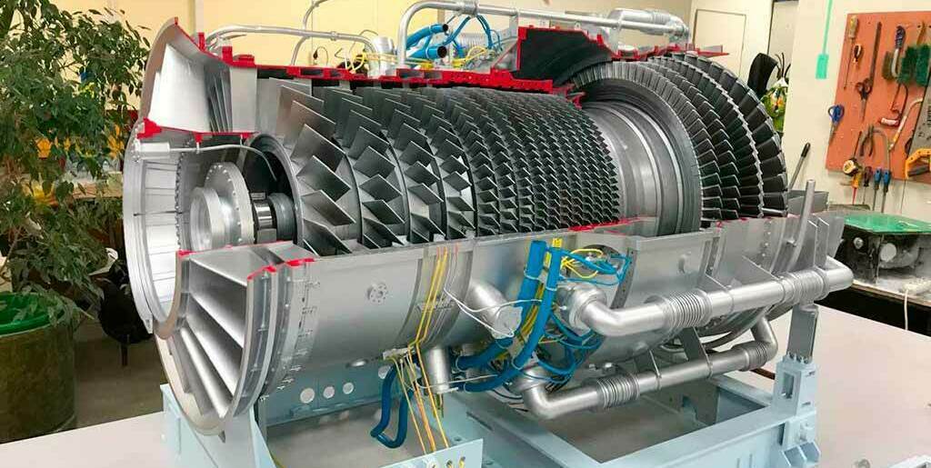 Макет газовой турбины - промышленного оборудования, выполненный на заказ для выставки.