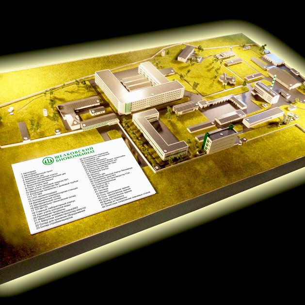 Макет архитектурный здания для выставки биокомбината