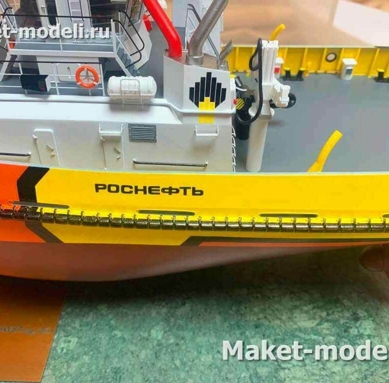  Масштабная модель гражданского судна буксира. Изготовлено на заказ студией макетов для подарка