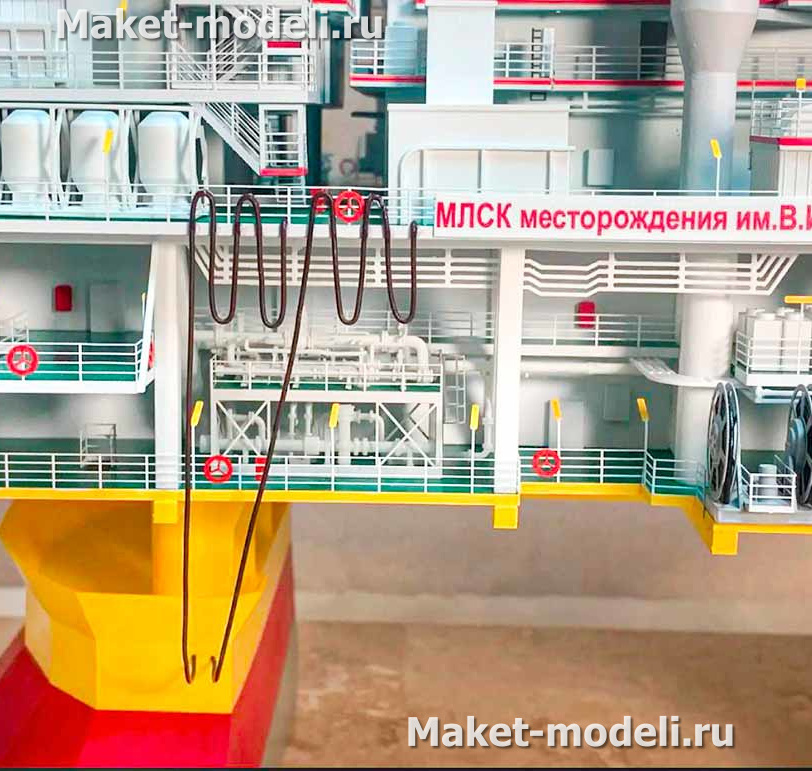  Ледостойкая стационарная офшорная платформа на гравитационном основании с жилым и технологическим модулем. Узлы и детали промышленной буровой установки