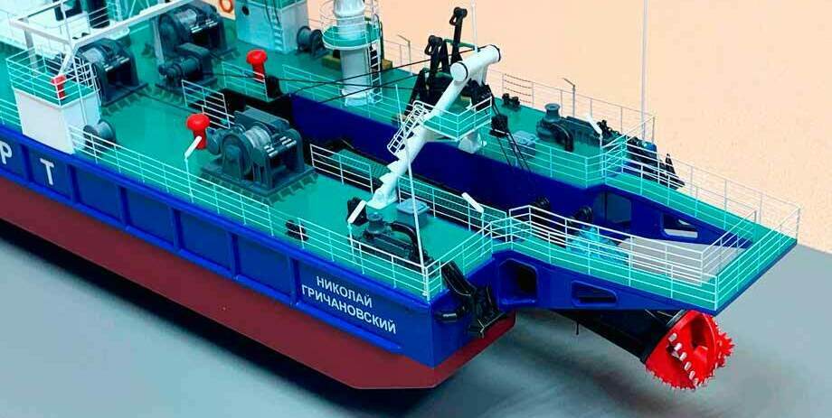 Макет корабля Земснаряд выполненная на заказ в макетной мастерской