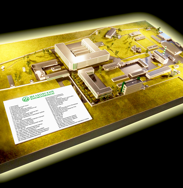 Макет архитектурный здания для выставки биокомбината