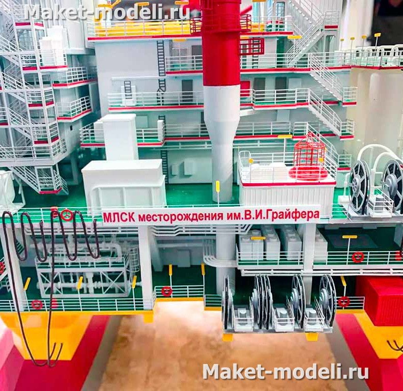  Ледостойкая стационарная офшорная платформа на гравитационном основании с жилым и технологическим модулем. Узлы и детали промышленной буровой установки