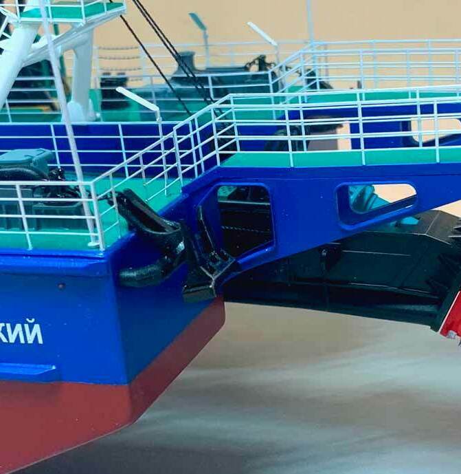 Макет корабля Земснаряд выполненная на заказ в макетной мастерской