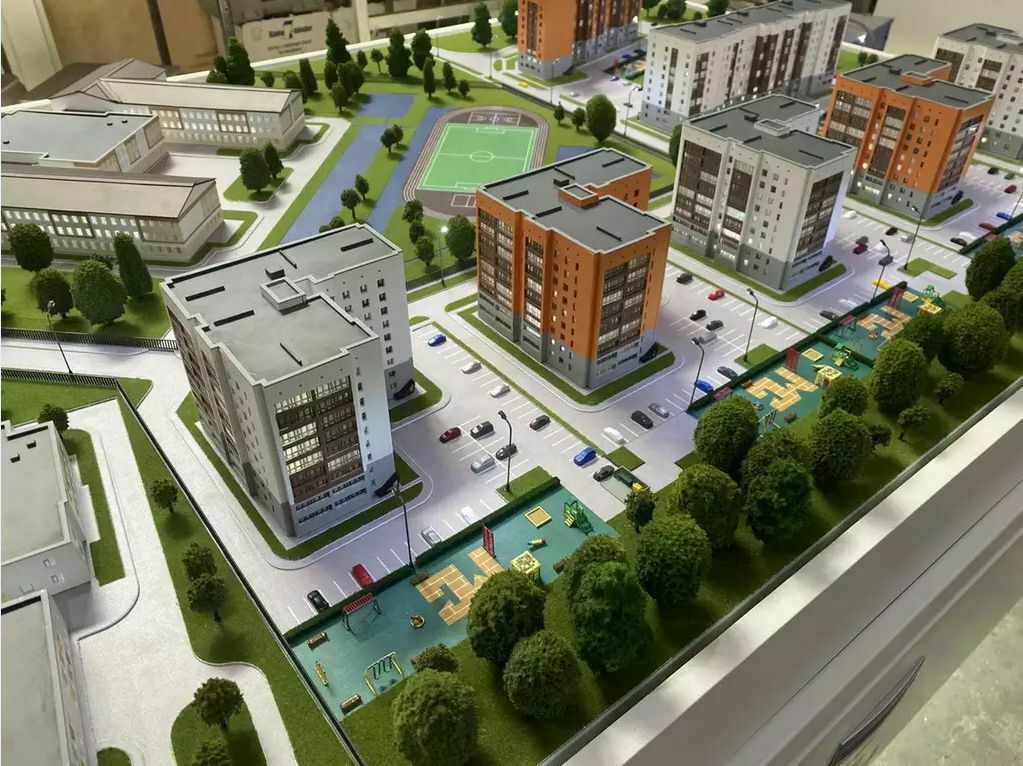 Дома, ухоженная территория, дома и строения